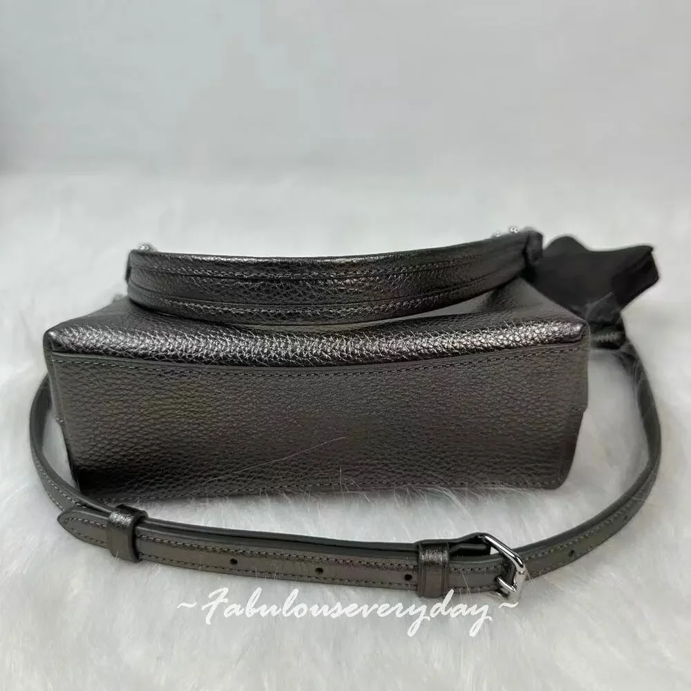 Coach Laurel Small Shoulder Bag Star Charm Leather/Metallic Graphite CCF16 NWT